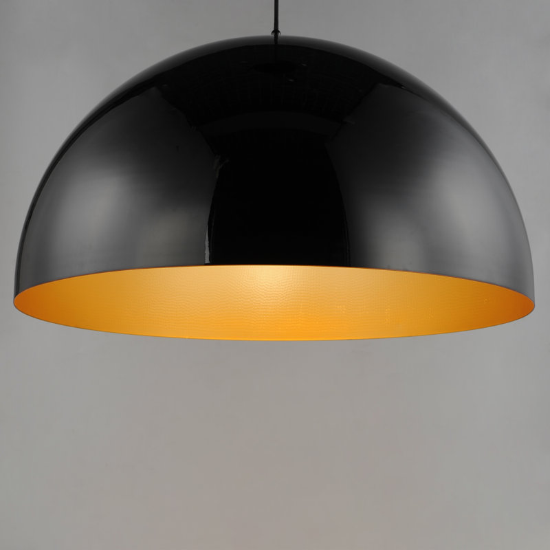 Luminaire suspendu en dôme à 1 lumière Demetrices, H 17 po x l 31 po x P 31 po