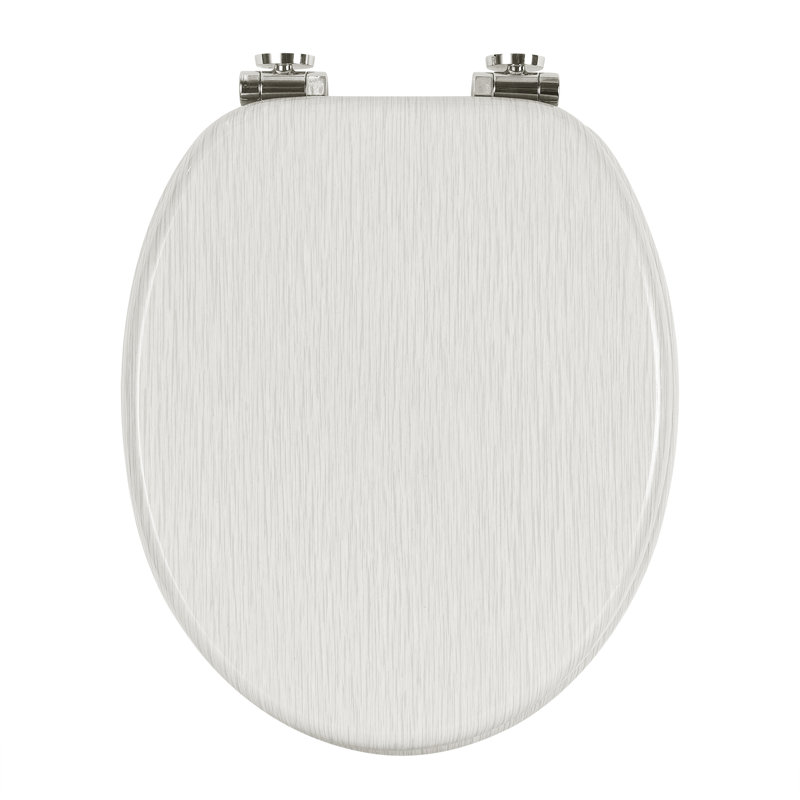 East Urban Home Premium Toilet Seat Toilet Seat With Soft Close, MDF Wood Core, Softclose Hinge, Antibacterial, Design Decor