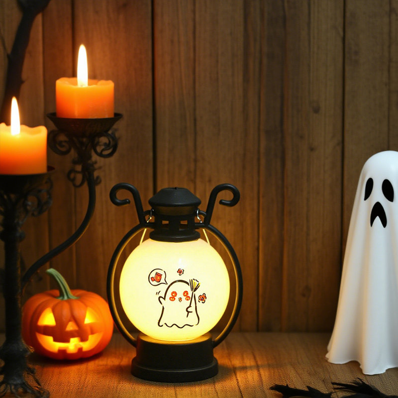 Décoration de fête d'Halloween citrouille d'Halloween lampe de fantôme avec crochet, un cadeau sacré pour la famille et les amis