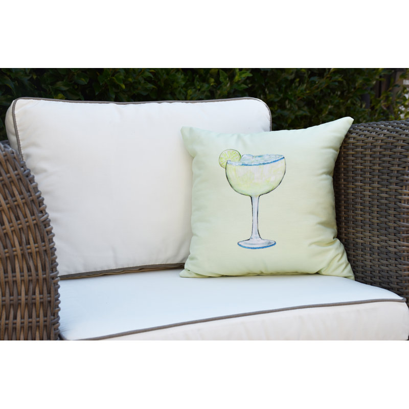 Palm Beach Reversible Throw Pillow, Light Green, 16" x 16"