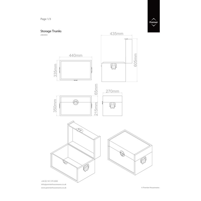 3 Piece Trunk Set Set