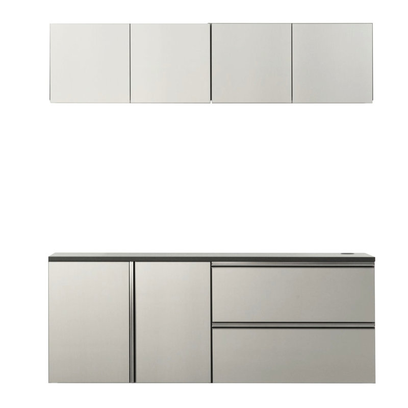 Series Metallic Grey Storage Cabinet - 64 In. W X 72 H 20 D, Wall Mount, Extra Large 64" 72" 20" D Garage Mounted, Deep Drawers, To Heat And Water, Build