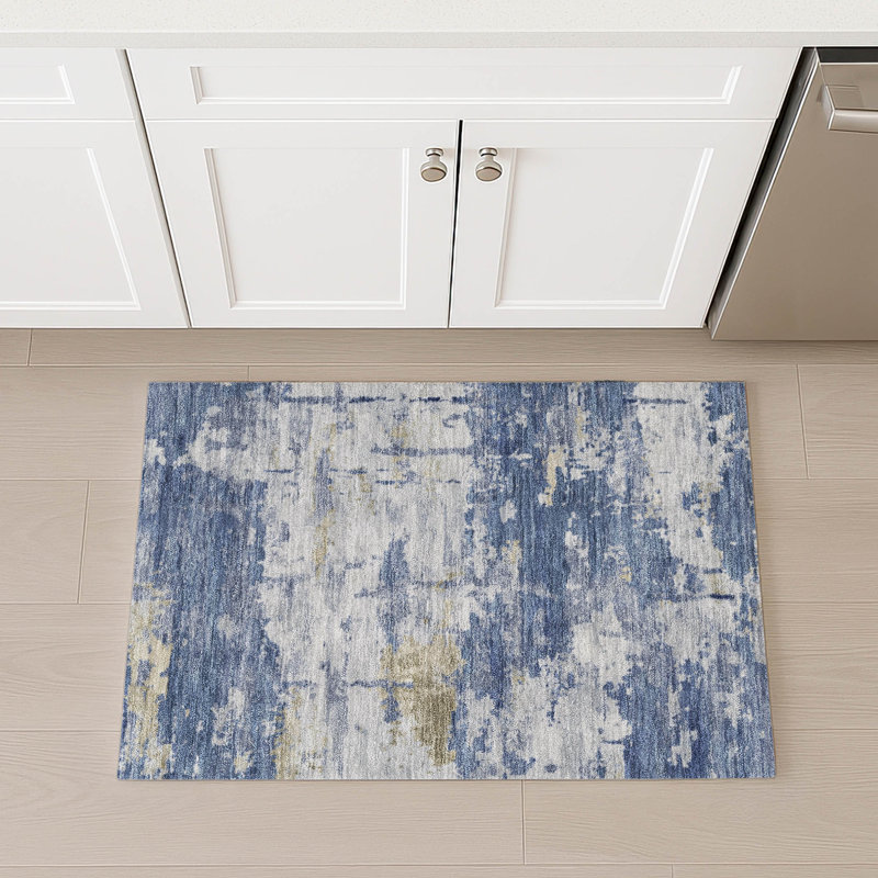 Tapis abstrait intérieur / extérieur lavable à la machine Jadiel ACN2362, Rectangle 1 pi 8 po x 2 pi 6 po