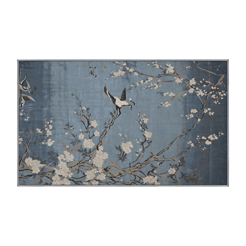 Machine Washable Gray Area Rug, Rectangle 5' x 7'