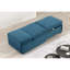 Chaise convertible contemporaine en bleu avec rangement fonctionnel et réglable pour espace de vie-930034651