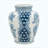 Porcelain Flower Vase with Floral Patterns - 9"Dia. x 11" - Blue /White
