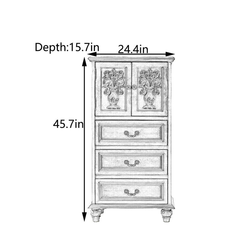 Retro Entryway Cabinet, Dark Brown