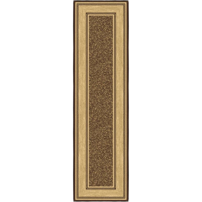 Machine Washable Bordered Design Non Slip Rubberback Traditional Runner Rug For Hallway, Kitchen, Bedroom, Living Room
