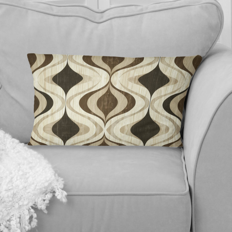 Coussin lombaire brun et beige Ogee Patterns III
