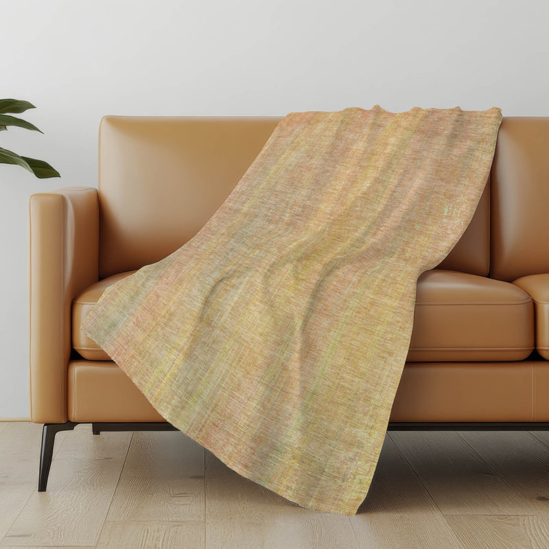Addison Machine Washable Sherpa Striped Throw Blanket, Blush