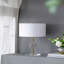 Lampe de table, avec tranche en agate et abat-jour tambour blanc