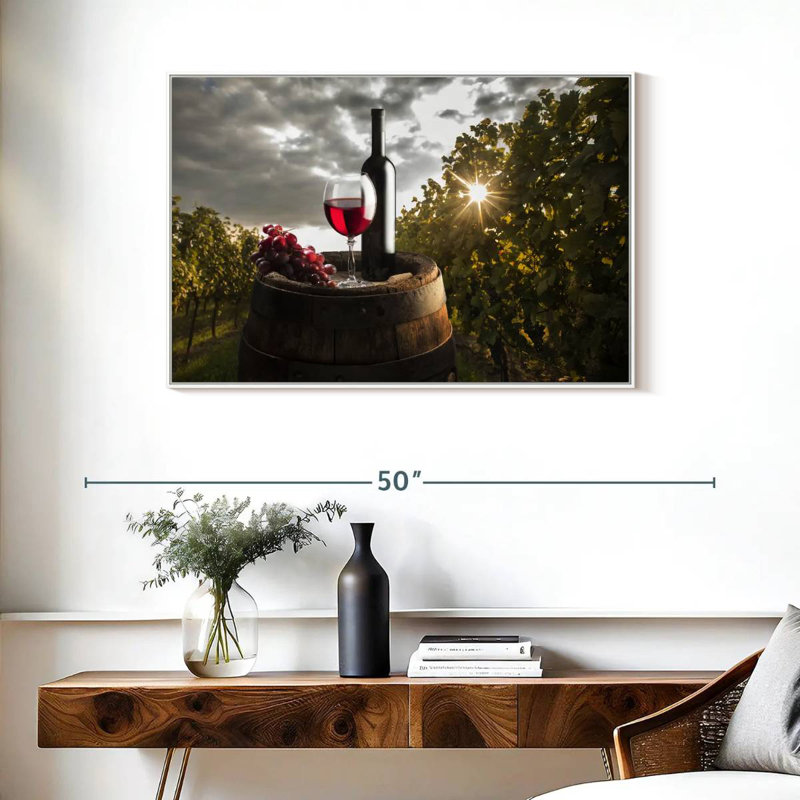 Coucher de soleil, 37 po x 25 po, Cadre flottant blanc