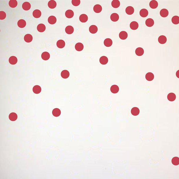 Adhésif décoratif à pois, H 48 po x l 78 po x P 0,01 po, Rouge Dahlia