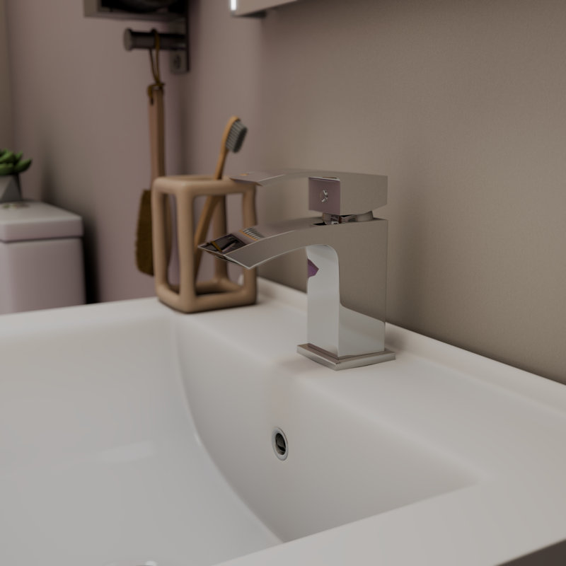  Trace Mono Basin Mixer Tap with Waste - Matt Black, Chrome