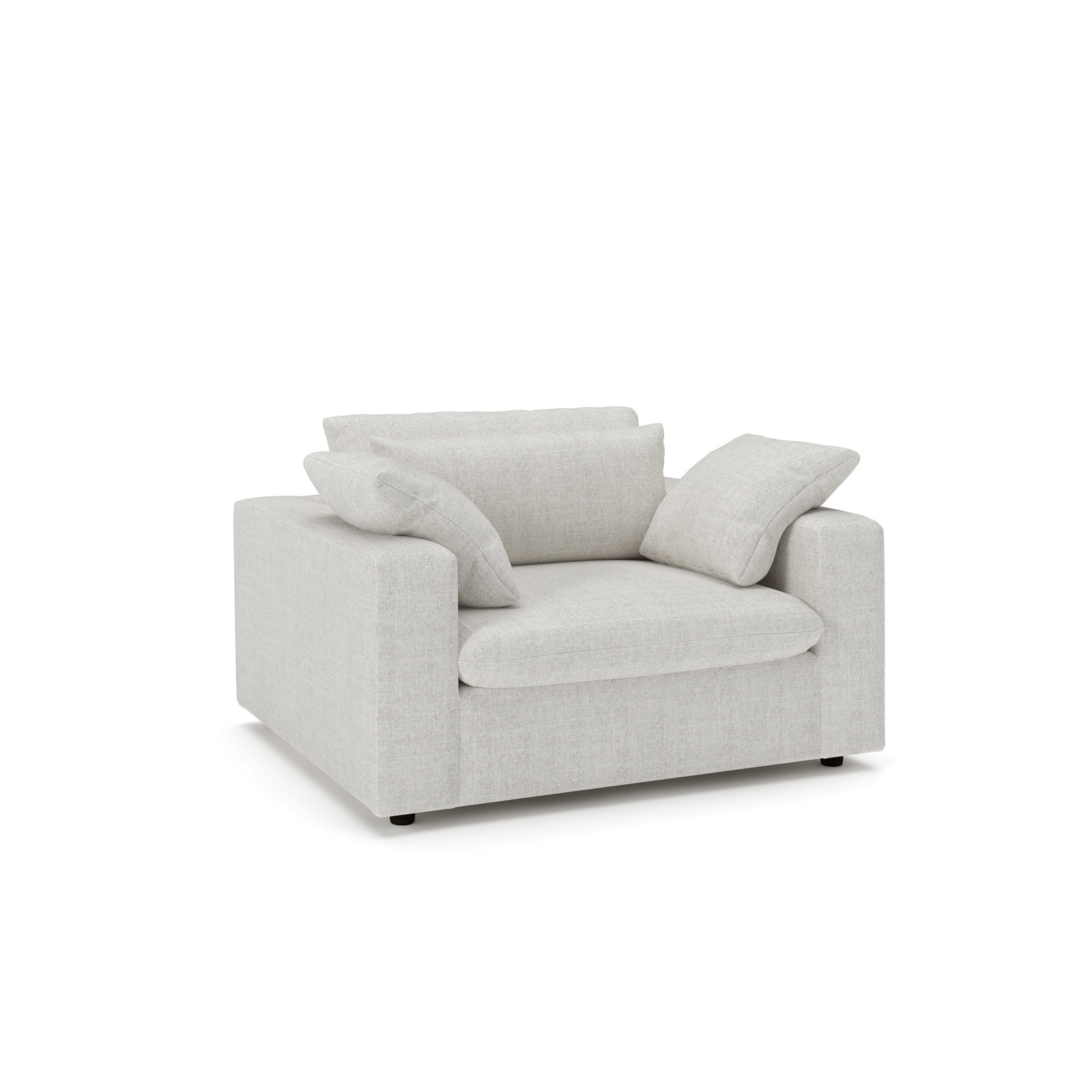 Remy Upholstered Chair And A Half, Monique Oyster Textured Chenille