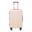 Grand bagage à carreaux en plastique dur 28 pouces ABS - Surface résistante aux égratignures Quatre roues multidirectionnelles, avec serrure à combinaison et crochets latéraux. (Beige)
