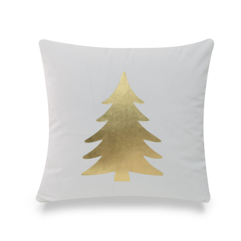 Pillow Cover, White/Gold, Feather