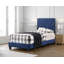 Lit simple en velours bleu marine Modena-83537957-83537952