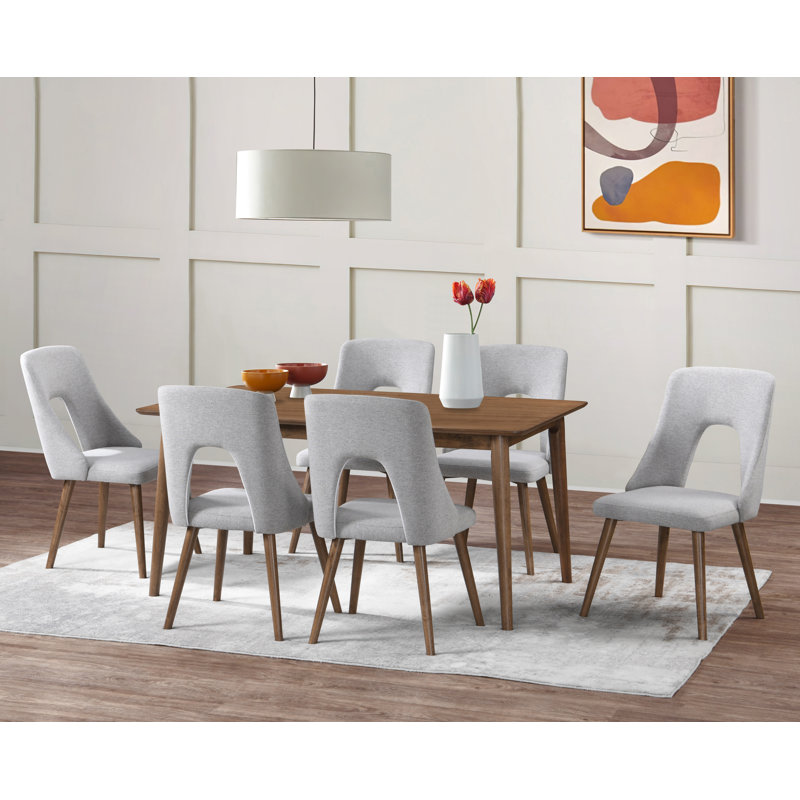 Haney Dining Set, 7 Pieces: Table, 6 Chairs