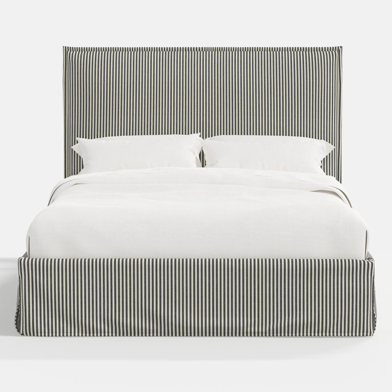 Stoffer Home x Cloth and Co. Maura Bed, Jane Stripe Carbon, Queen