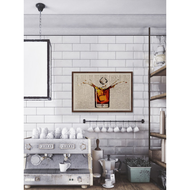 «Liquor Splash» par Eyre Tarney - impression encadrée, H 12 po x l 18 po x P 1,5 po, Cadre brun