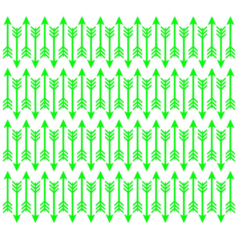 Décalcomanie murale flèches, H 2 po x l 10 po x P 0,8 po, Vert lime