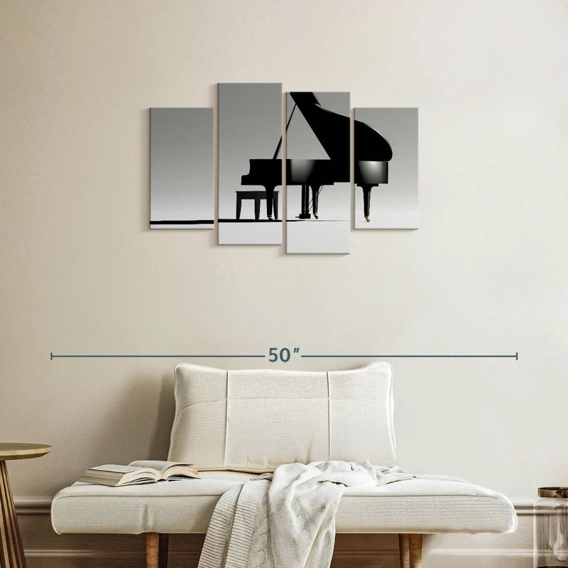Piano à queue Abarca sur fond blanc, H 22 po x l 36 po