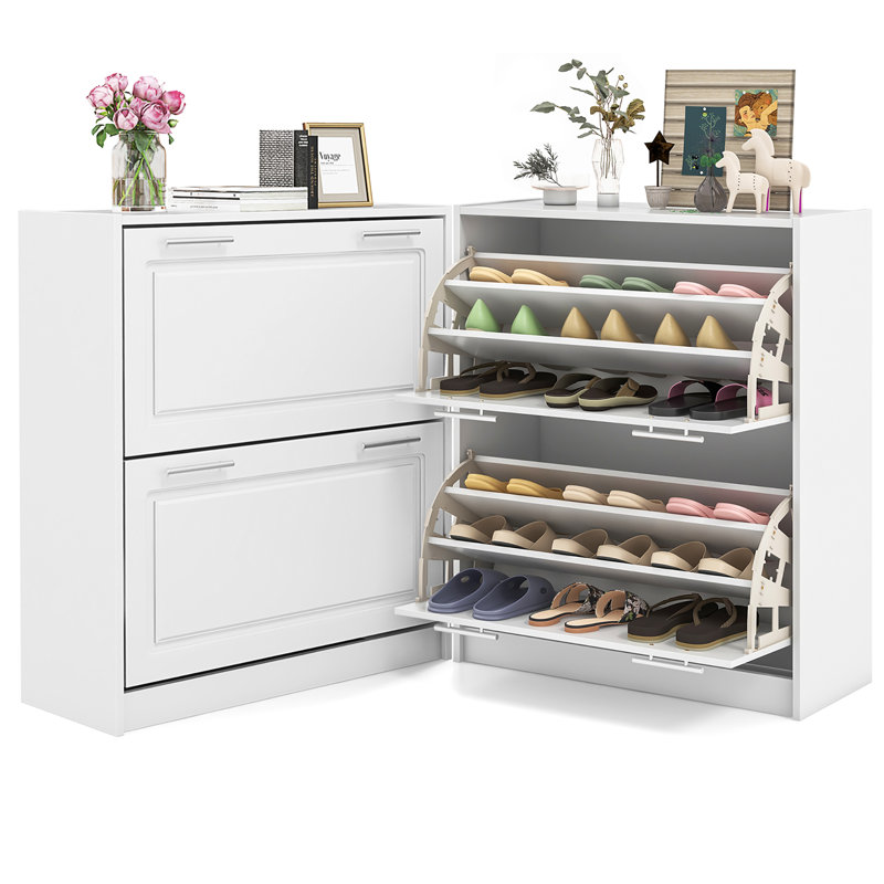 18 Pair Flip Down Shoe Storage