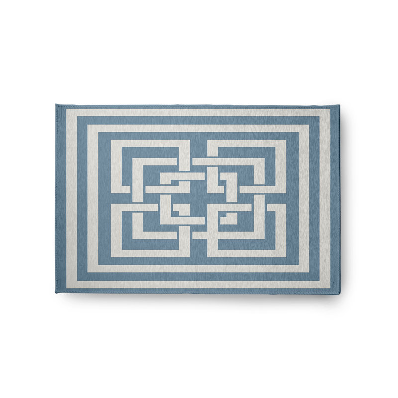 Chenille Geometric Indoor / Outdoor Rug, Rectangle 2' x 3'