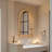 Arched Wood Framed Wall Mirror