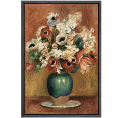 Bouquet vibrant d'anémone et de marguerites colorées, impressionniste, rustique, campagne française