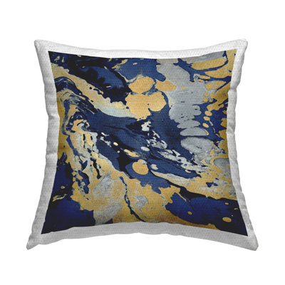 Stupell Industries Contemporary Glam Blue Swirl Outdoor Printed Pillow by Danielle Carson