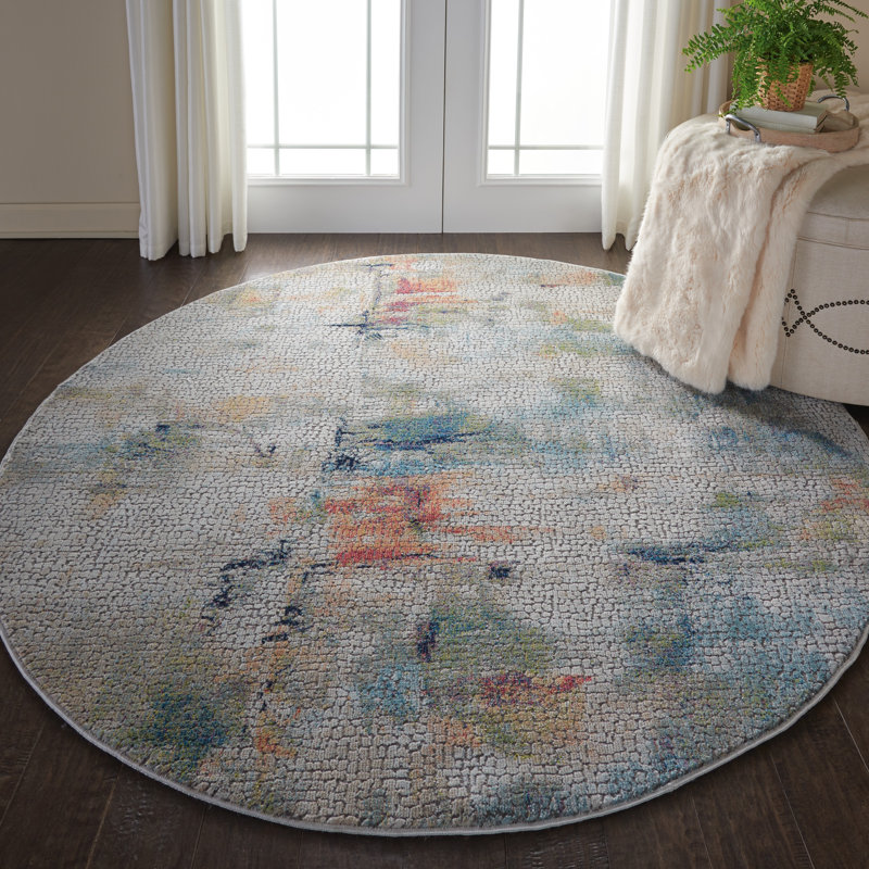 Abstract Indoor Rug, Round 6'