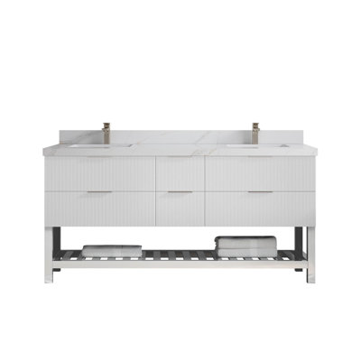 Catalina 72'' Double Bathroom Vanity with Quartz Top