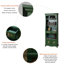 Vert massif + vitrines en bois manufacturé