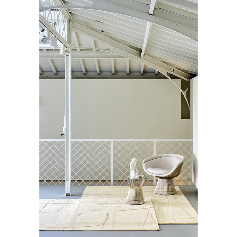 Wool Area Rug in Blanc, Rectangle 5'7" x 7'10"