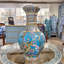 Hexagonal Porcelain Vase with Birds and Flowers