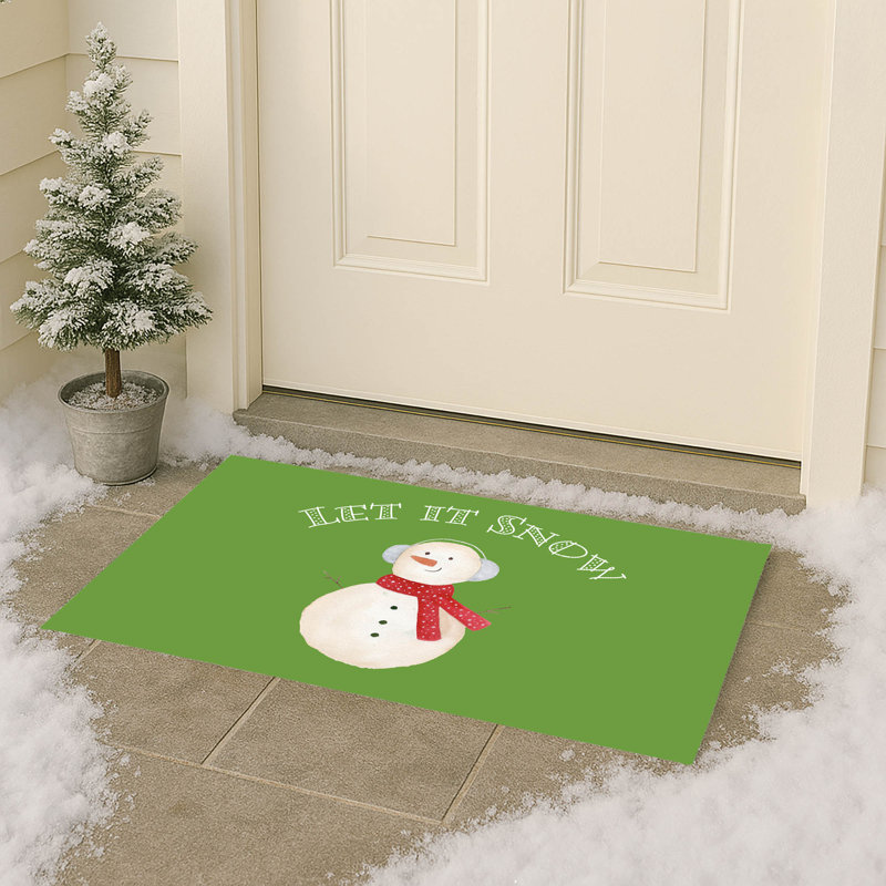 Tapis d'extérieur Let it Snow, Vert, L 21 po x L 34 po