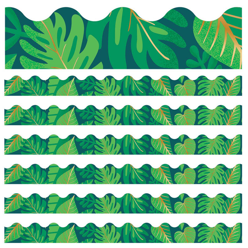 Bordure festonnée de feuilles tropicales One World