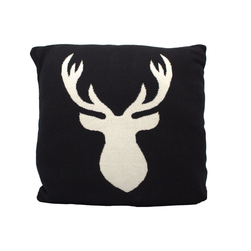 Abstract Cotton Throw Pillow, Black