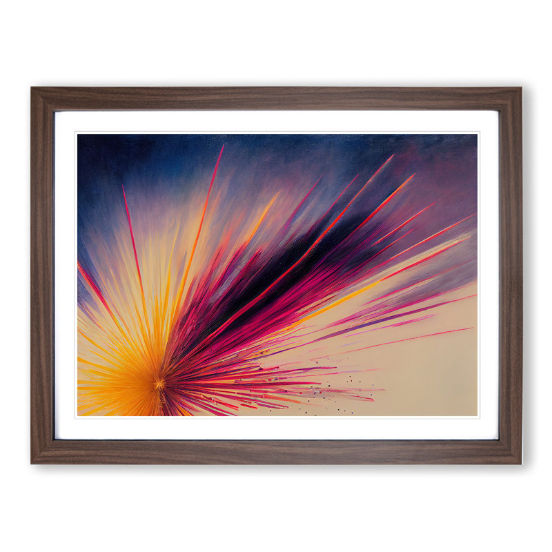 Astonishing Fireworks - Single Picture Frame Print, Walnut Framed, 46cm H x 64cm W x 2cm D