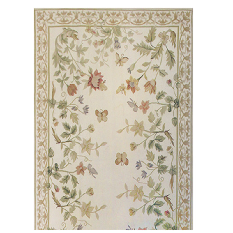 Wool Floral Area Rug, Runner 2'6" x 12'