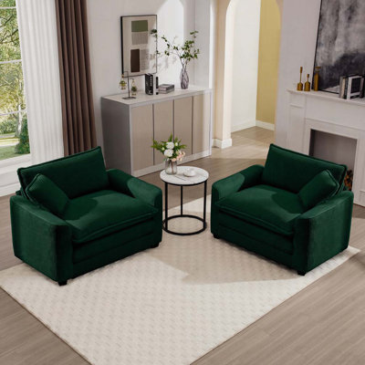 Fauteuil en velours côtelé 2 pièces