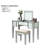 Silver 1Pc Vanity And Stool , Transitional Aspect Concept, 3 Drawers For Storage, 5Mm Central Mirror, Solid Wood Bedroom Selection Concept W/ In Style, Framework Scheme, Color Scheme