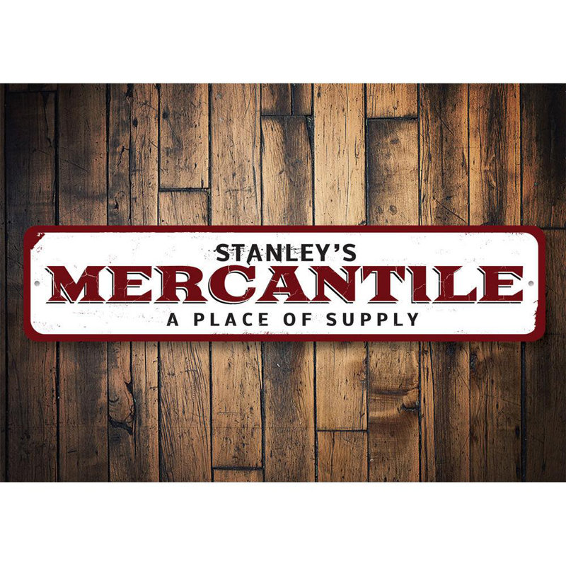 Enseigne mercantile en aluminium, H 6 po x l 24 po x P 0,06 po