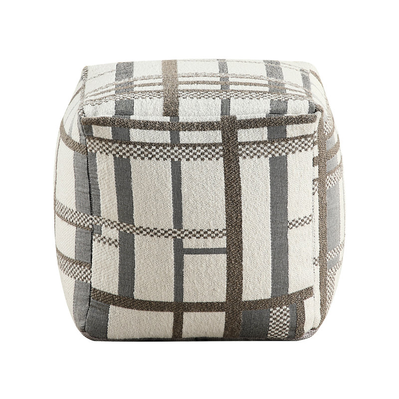 Multi-Color Square Pouf With Fabric Upholstery - Non-Slip Bottom, 300Lbs Weight Limit, 16" Cube, Modern Covered Sitting Non-Slip, 16"H, Capacity, Design