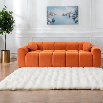 Compression Sofas 98.4 Inch Corduroy Modern 4 Seater For Home Living Room