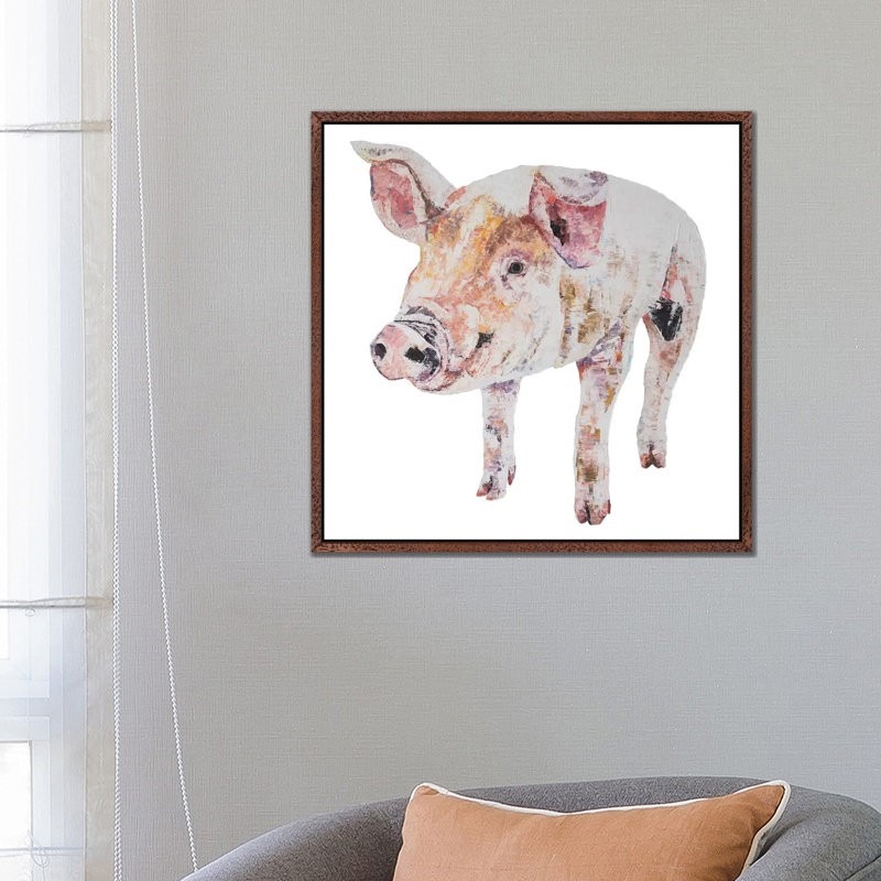 Jim by Becksy - Painting on Canvas, 66.04cm H x 66.04cm W x 3.81cm D, Classic Brown Wood Framed