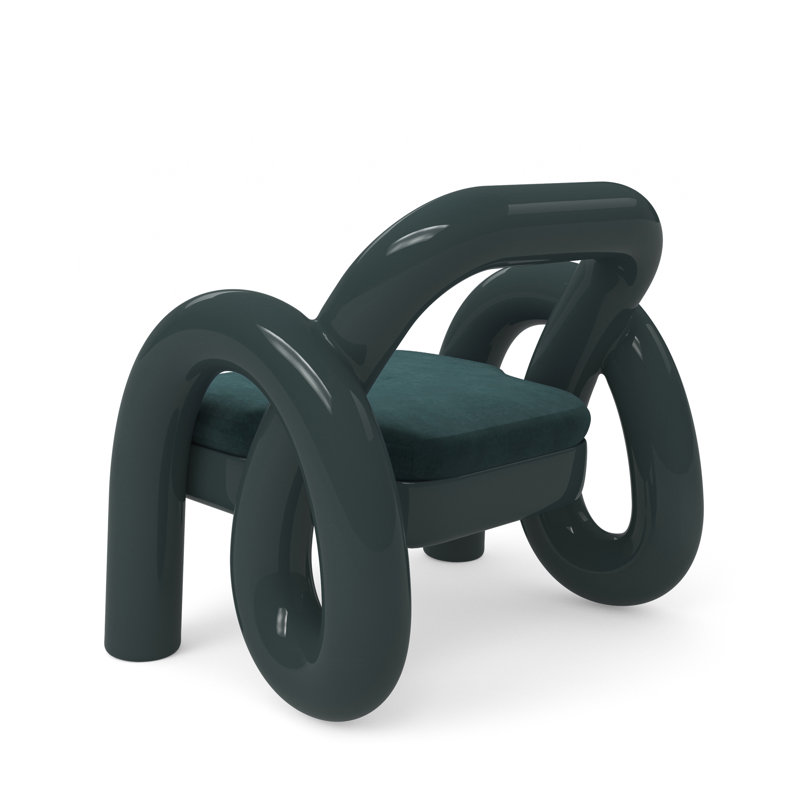 Caracole Armchair, Green, Green Polyester