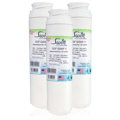 Swift Green Filters SGF-GSWF Rx Compatible Refrigerator Water Filter for GE GSWF Kenmore 46-9914, EFF-6023A, Made in USA-3 Pack